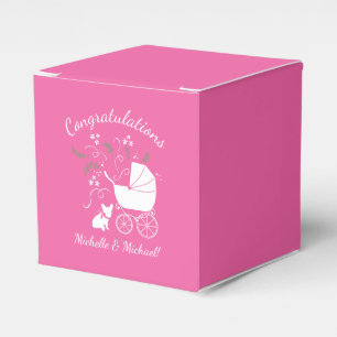 French Bulldog Theme Party - Baby Shower Pink Favour Box