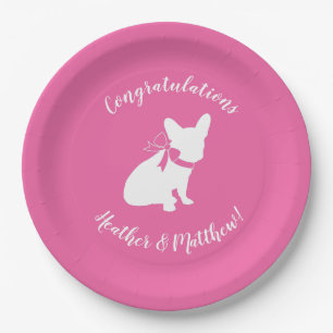 French Bulldog Theme Party - Baby Shower Pink Paper Plate