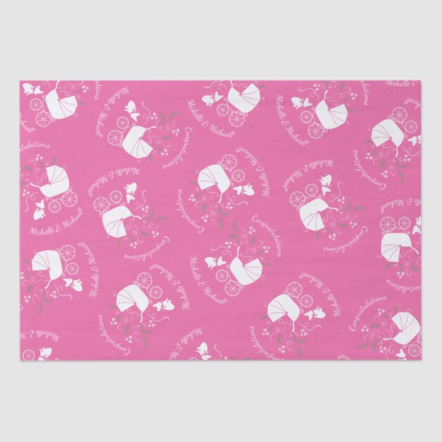 French Bulldog Theme Party - Baby Shower Pink Tissue Paper (Front)