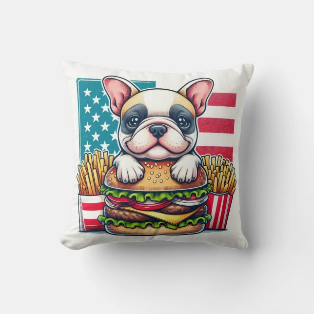 French Bulldog Throw Pillow (Front)