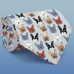 French Bulldog Tie<br><div class="desc">A fun little French Bulldog or Frenchie pattern on a duck egg blue background.  Great for all dog lovers,  pet sitters,  dog walkers and veterinarians.  Original art by Nic Squirrell.</div>