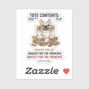 French Bulldog Tote Contents Snacks Funny Dog Mom 