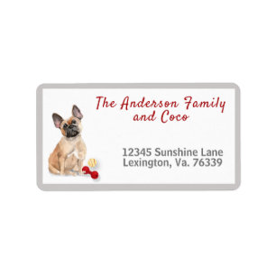 French Bulldog Toys Home Return Address Label