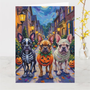 French Bulldog Trick-or-Treating Halloween Costume Card