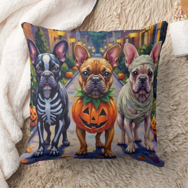 French Bulldog Trick-or-Treating Halloween Costume Cushion (Blanket)
