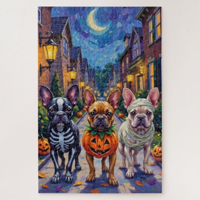 French Bulldog Trick-or-Treating Halloween Costume Jigsaw Puzzle (Vertical)