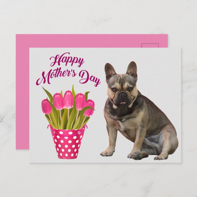 French Bulldog Tulips French Bulldog Postcard (Front/Back)