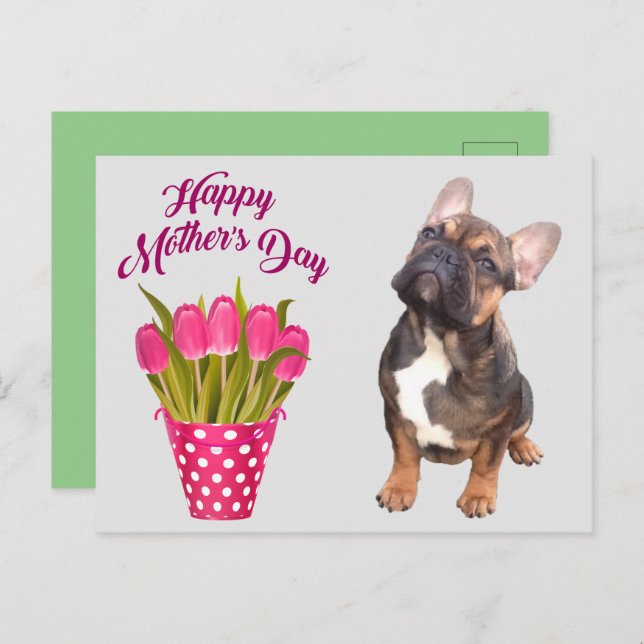 French Bulldog Tulips French Bulldog Postcard (Front/Back)