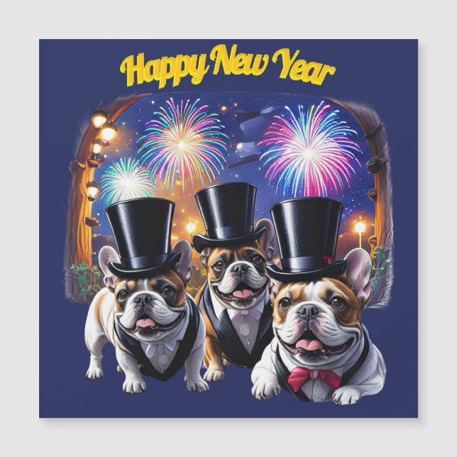 French Bulldog Tuxedo New Year (Front)