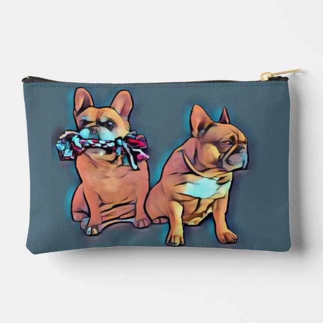 French Bulldog two friends French Bulldog Accessory Pouch (Back)