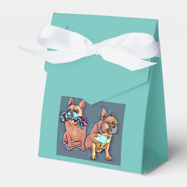 French Bulldog two friends French Bulldog Favour Box (Front Side)