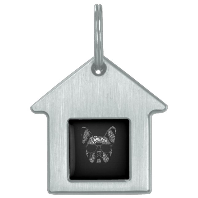 French Bulldog Typography Pet ID Tag (Front)