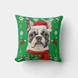 French Bulldog Ugly Christmas Cushion
