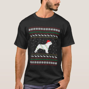 French Bulldog Ugly Christmas Santa Hat T-Shirt