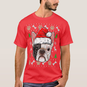 French Bulldog Ugly Christmas Santa Hat Xmas Dog B T-Shirt