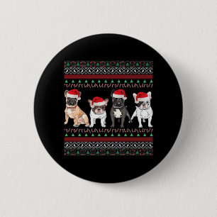 French Bulldog Ugly Christmas Sweater Essential T- 6 Cm Round Badge