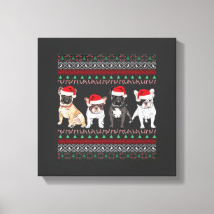 French Bulldog Ugly Christmas Sweater Essential T- Canvas Print