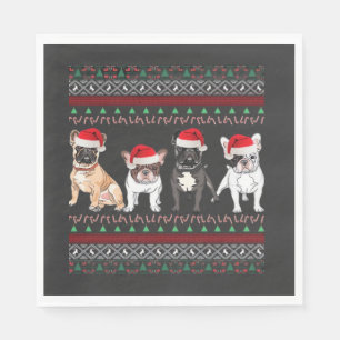 French Bulldog Ugly Christmas Sweater Essential T- Napkin