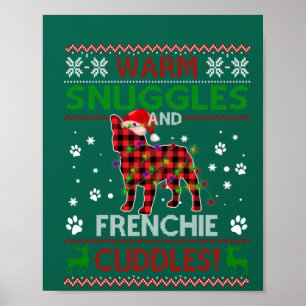 French Bulldog Ugly Christmas Sweater Xmas Pajama Poster