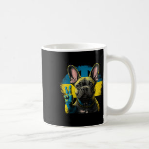 French Bulldog Ukraine Peace And Love Flag Help Fr Coffee Mug