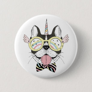French Bulldog Unicorn 6 Cm Round Badge
