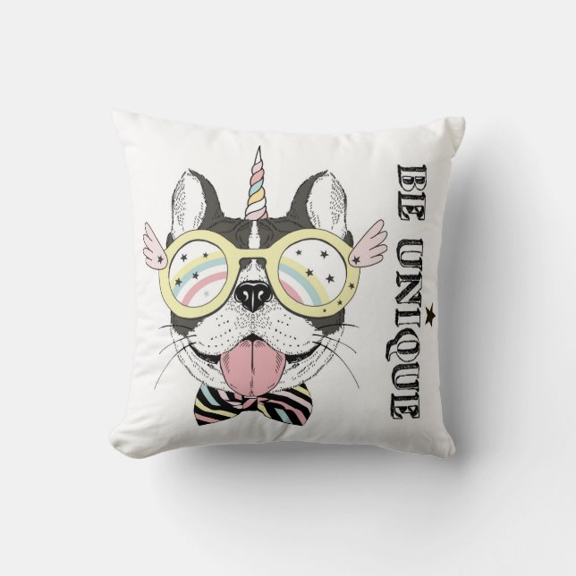 French Bulldog Unicorn Cushion (Front)