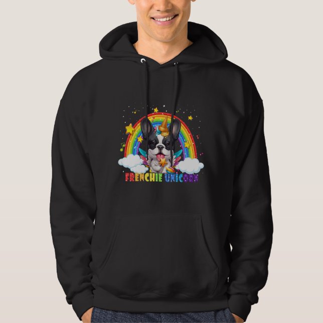 french bulldog unicorn custume girl space galaxy f hoodie (Front)
