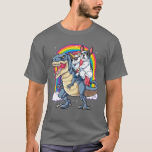 French Bulldog Unicorn Dinosaur T Rex T Girls Rain T-Shirt
