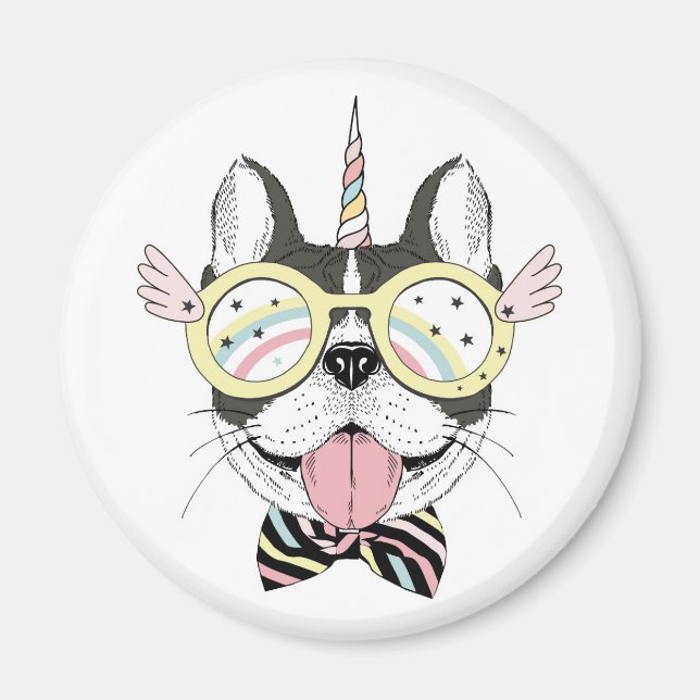 French Bulldog Unicorn Magnet (Front)