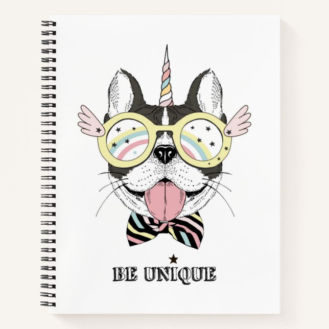 French Bulldog Unicorn Notebook (Front)