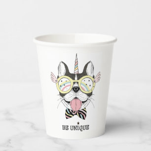 French Bulldog Unicorn Paper Cups