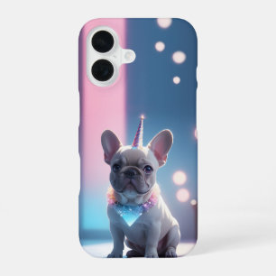 French Bulldog Unicorn Pastel Bright Lights  iPhone 16 Case