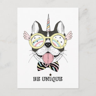 French Bulldog Unicorn Postcard