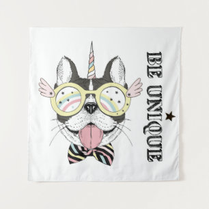 French Bulldog Unicorn Tapestry