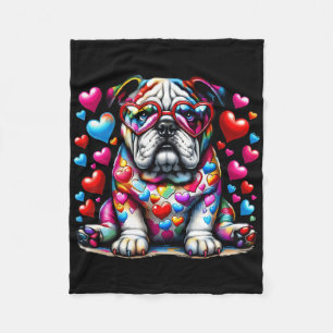 French Bulldog Valentine Bulldog Mom Lover Dogs Fleece Blanket