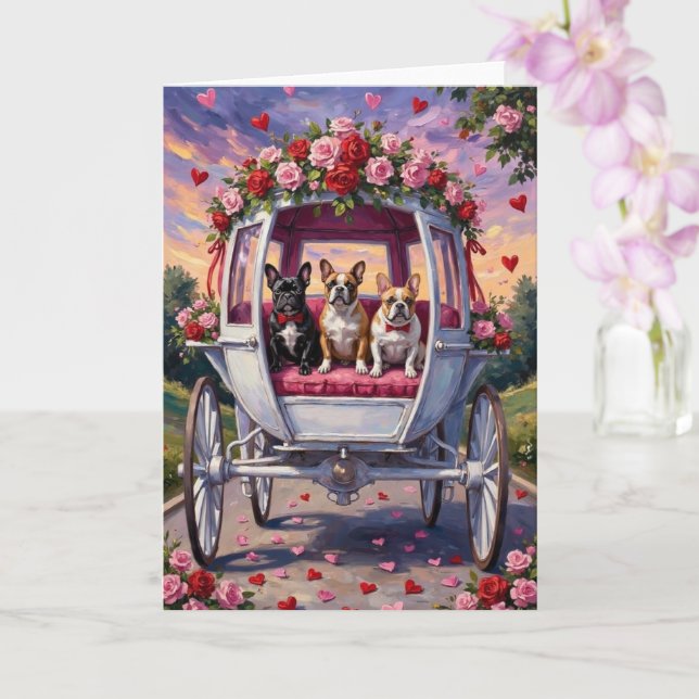 French Bulldog Valentine's Day  Card (Orchid)