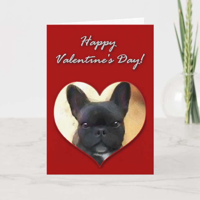French Bulldog Valentines Day Card (Front)