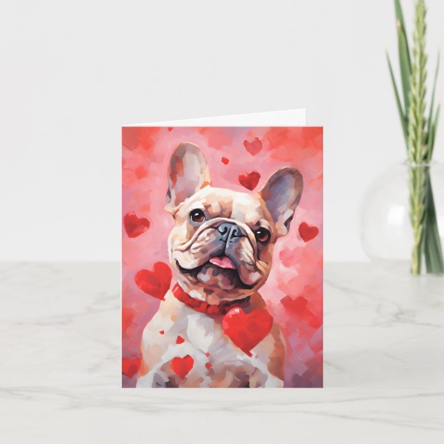 French Bulldog Valentines day Card (Front)