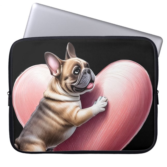 French Bulldog Valentine's Day French Bulldog Laptop Sleeve (Front)