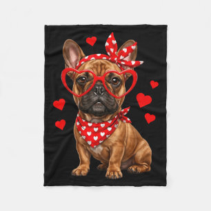 French Bulldog Valentines Day Frenchie Lover Dog H Fleece Blanket