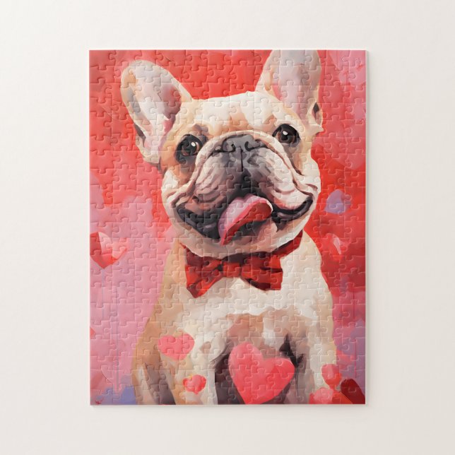 French Bulldog Valentines day Jigsaw Puzzle (Vertical)