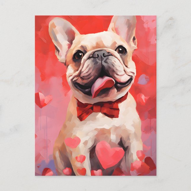 French Bulldog Valentines day Postcard (Front)
