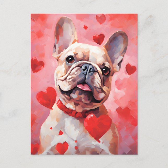 French Bulldog Valentines day Postcard (Front)