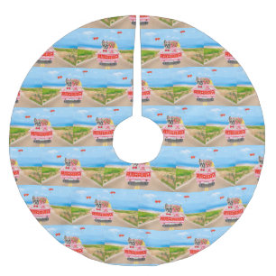French Bulldog Valentine's Day Truck Brushed Polyester Tree Skirt