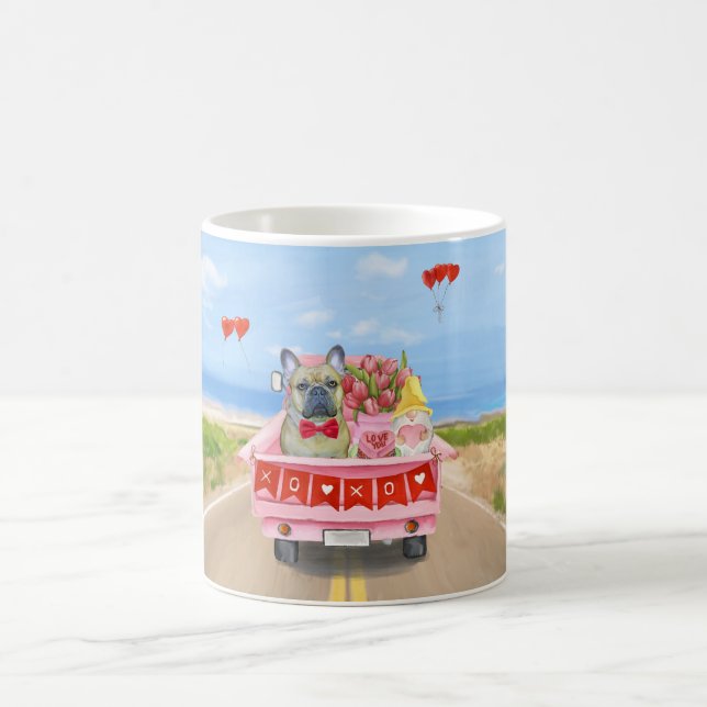 French Bulldog Valentine's Day Truck Coffee Mug (Center)
