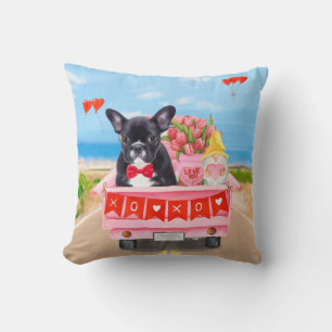 French Bulldog Valentine's Day Truck  Cushion