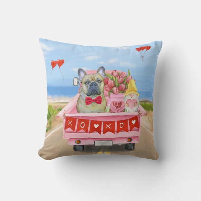 French Bulldog Valentine's Day Truck Cushion (Front)