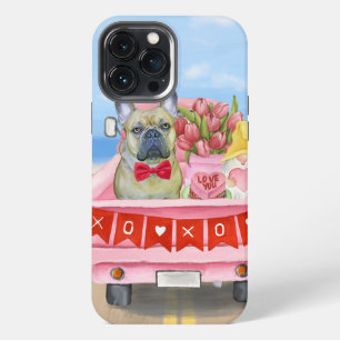 French Bulldog Valentine's Day Truck iPhone 13 Pro Max Case