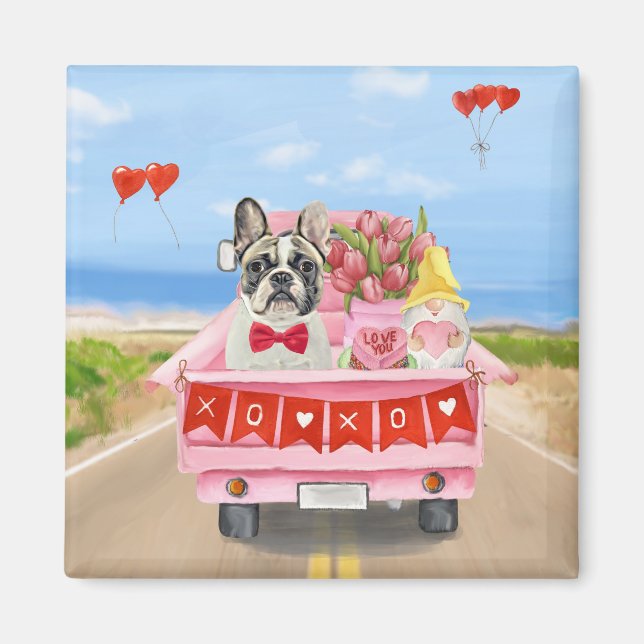 French Bulldog Valentine's Day Truck Magnet (Front)