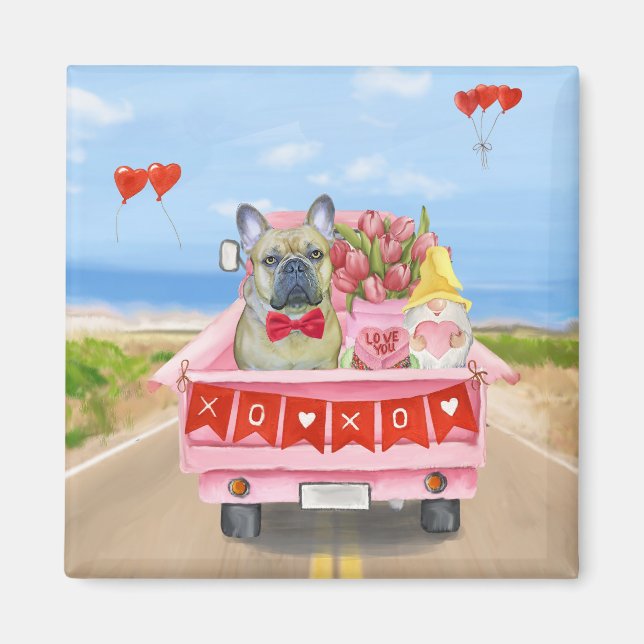 French Bulldog Valentine's Day Truck Magnet (Front)